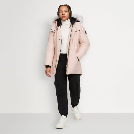 Unisex Parka with Shearling Hood - Dusty Rose