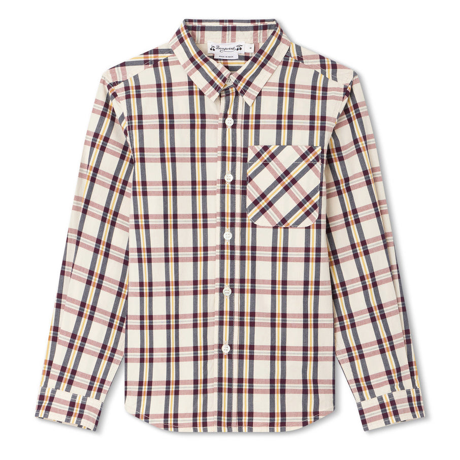 Kid-Boy-Bordeaux Tango Button-Down Shirt-P03BSHW00002-452-|-Bonpoint