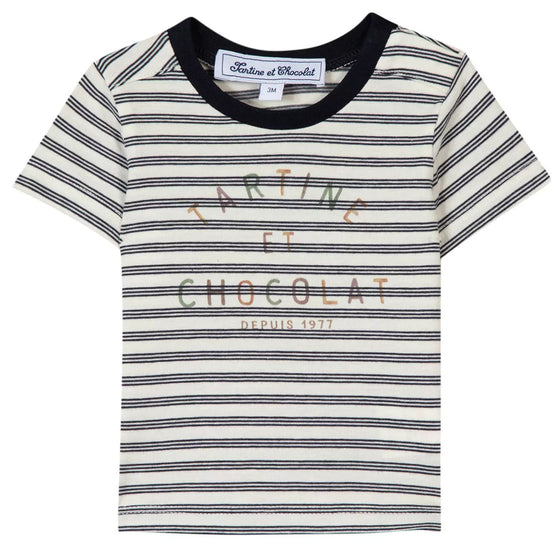 Colorful Letters and Stripes T-shirt