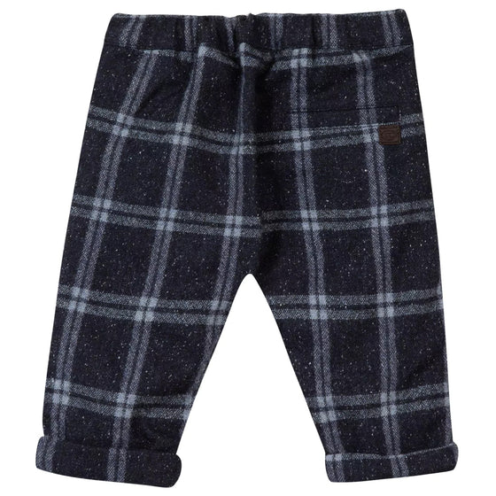 Navy Wool Checked Baby Pants  - FINAL SALE