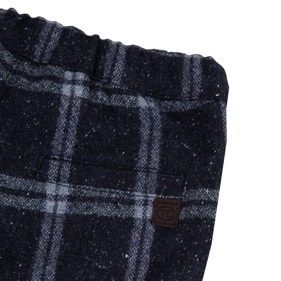 Navy Wool Checked Baby Pants  - FINAL SALE