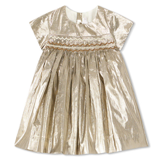Maruska Golden Smocked Baby Dress  - FINAL SALE