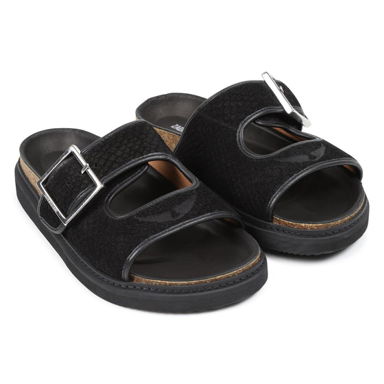 Slip-On Suede Sandals - Black