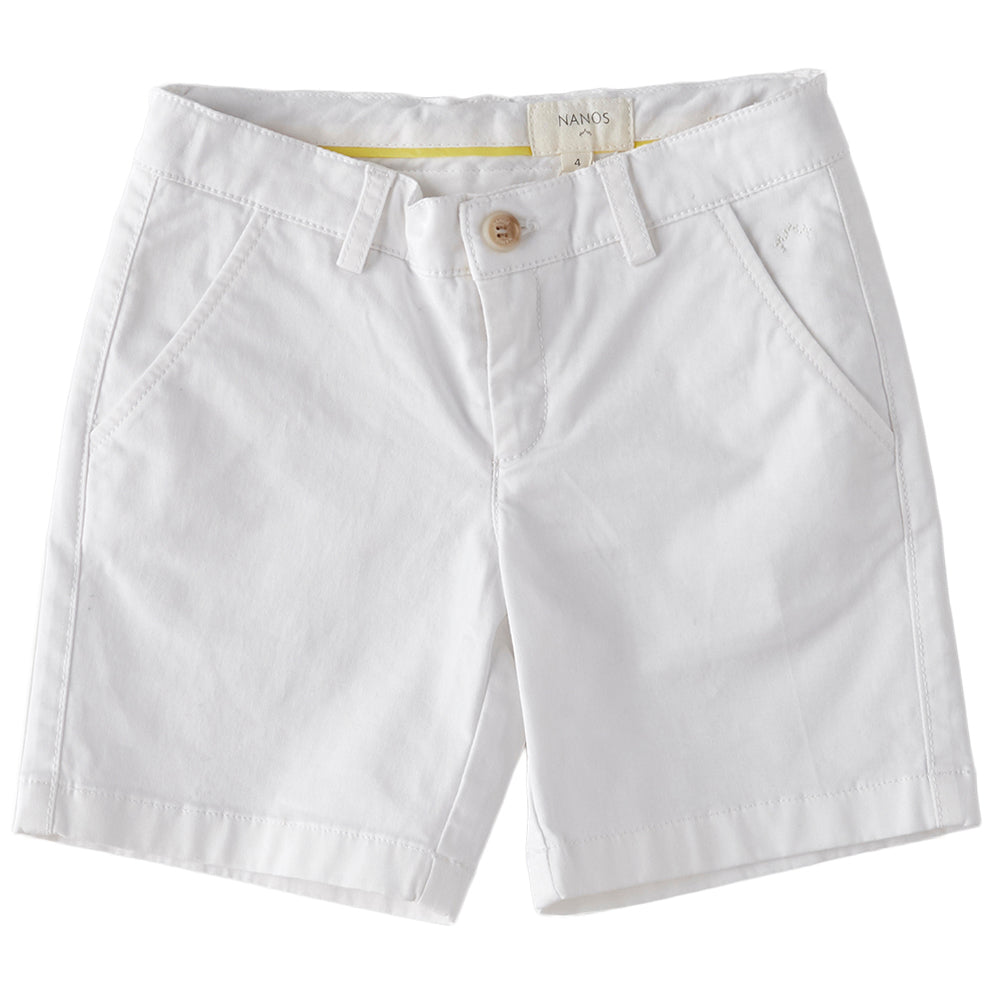 Kid-Boy-Classic White Cotton Shorts-1315792301-01-|-Nanos – New Paris | York A.T.L.R