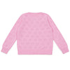 Openwork Heart Knit Cardigan - Neon Pink