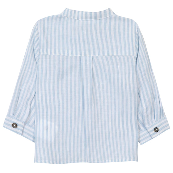 Sky Blue Striped Baby Shirt  - FINALSALE