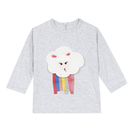 Marl grey T-shirt with sheep visual  - FINAL SALE