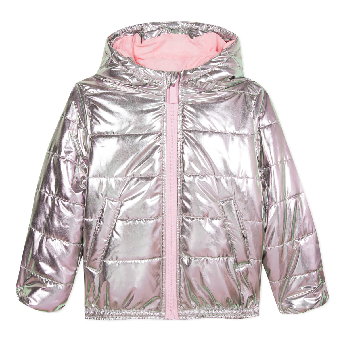 Kid Girl Glittery pink hooded jacket KP42018-31 | Kenzo Kids