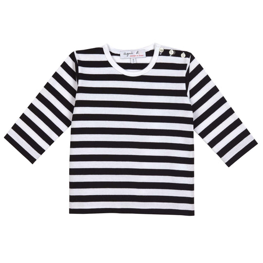 AGNÈS B. Classic Striped Baby Tee - Black