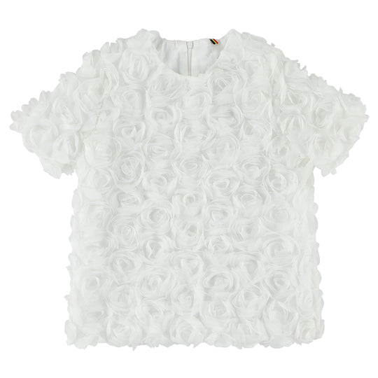 CAROLINE BOSMANS Rose Appliqué Blouse