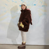 MINI RODINI Rabbit Ear Faux Fur Jacket - Brown