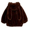 MINI RODINI Rabbit Ear Faux Fur Jacket - Brown