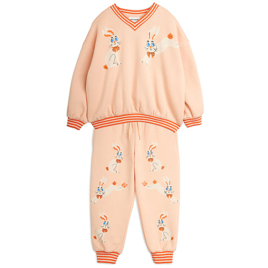 MINI RODINI Vintage Rabbits Sweat Set - Pink