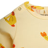 MINI RODINI Vintage Rabbits Baby Pajamas - Yellow
