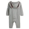 MINI RODINI Rabbit Ear Knit Jumpsuit - Grey Melange