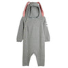 MINI RODINI Rabbit Ear Knit Jumpsuit - Grey Melange