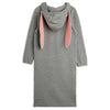 MINI RODINI Rabbit Ear Knit Dress - Grey Melange