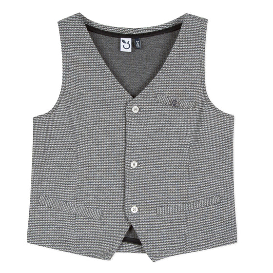 Heather Grey Cotton Suit Vest  - FINAL SALE