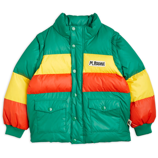 Zip Sleeve Convertible Retro Puffer Jacket