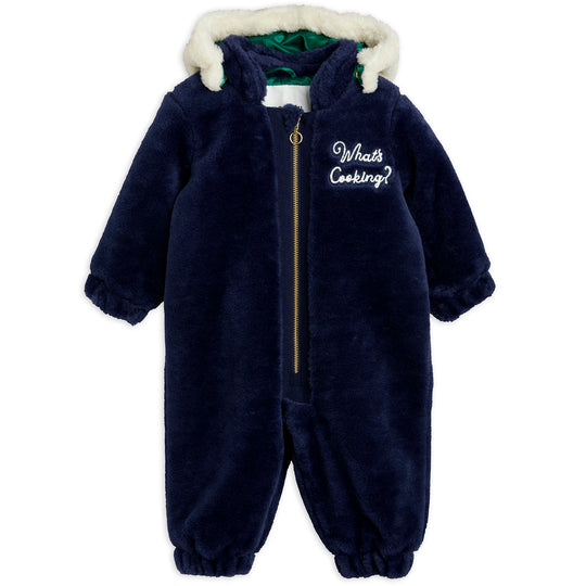 MINI RODINI What's Cooking Faux Fur Baby Jumpsuit