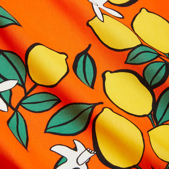 Lemons Puff Sleeve Maxi Dress