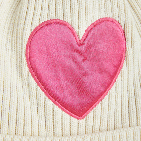 Heart Knit Pompom Hat