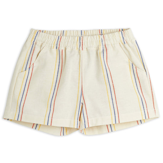 MINI RODINI Organic Cotton & Linen Striped Shorts