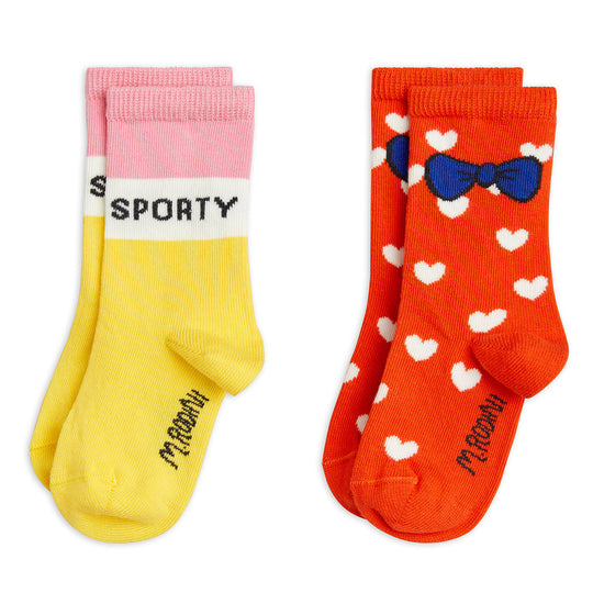MINI RODINI Sporty Hearts 2-Pack Socks