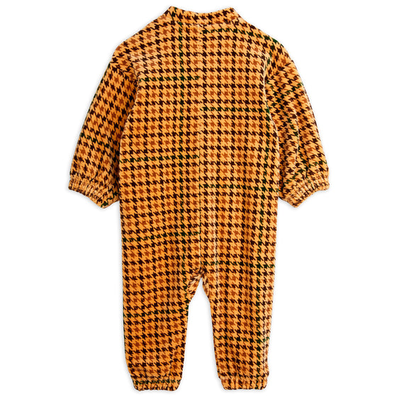 Puppytooth Velour Baby Jumpsuit