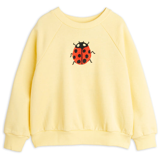 MINI RODINI Ladybug Embroidered Sweatshirt - Yellow