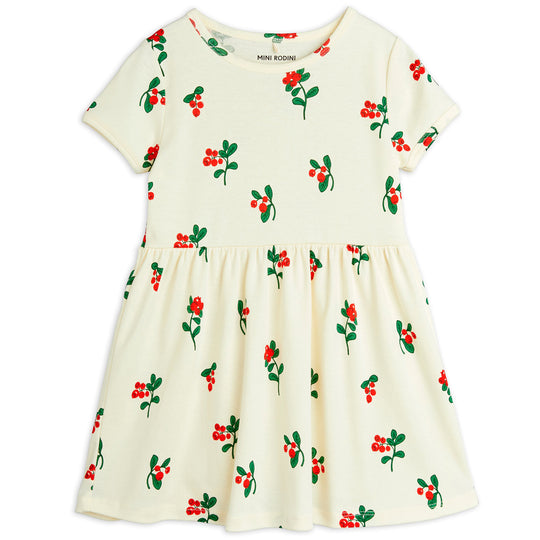 MINI RODINI Lingonberries Swing Dress - Offwhite