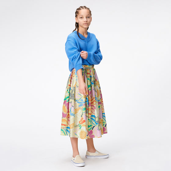 Brisali Charleston Floral Midi Skirt