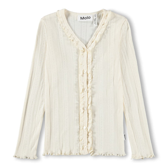 MOLO Ramsi Organic Pointelle Shirt - Pearled Ivory