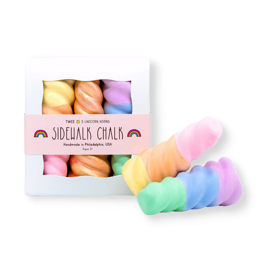 TWEE Rainbow Unicorn Horns Handmade Sidewalk Chalk