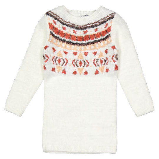 3 POMMES Fuzzy Knit Sweater Dress