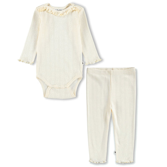 MOLO Organic Pointelle Baby Set - Pearled Ivory