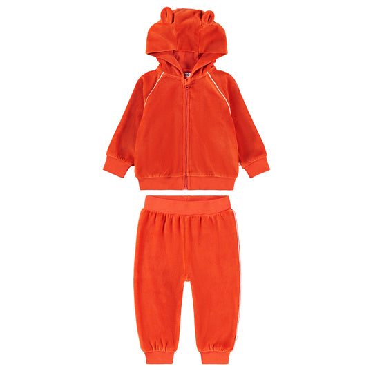 MOLO Retro Velour Rising Red Baby Set