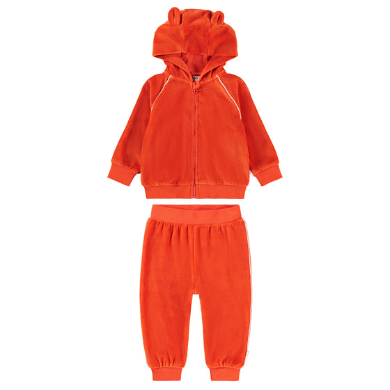 MOLO Retro Velour Rising Red Baby Set