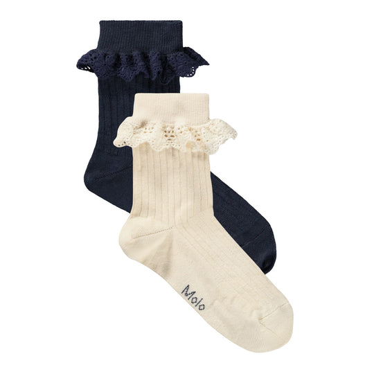 MOLO Nana Lace Socks - Navy Pearled