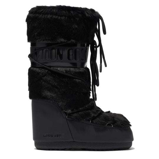 MOON BOOT Icon Faux Fur - Black