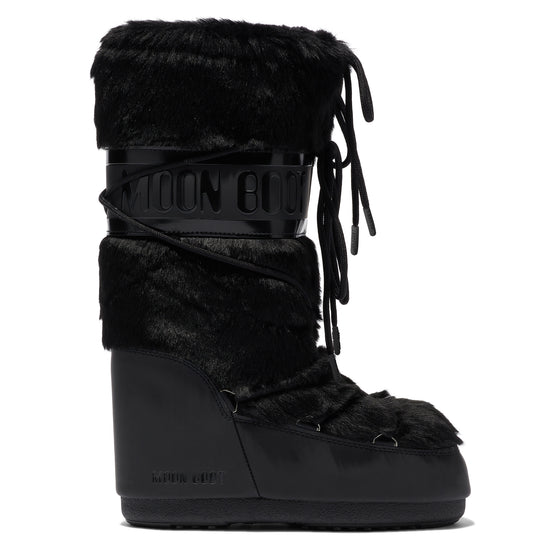 MOON BOOT Icon Faux Fur - Black