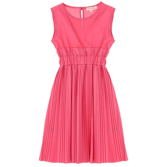 IMPERIAL Accordion Pleat Midi Party Dress - Candy Pink