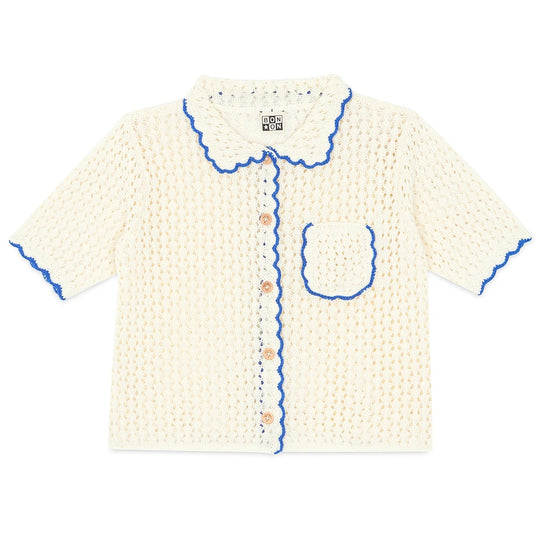 BONTON Crochet Lanza Cardigan - Marshmallow