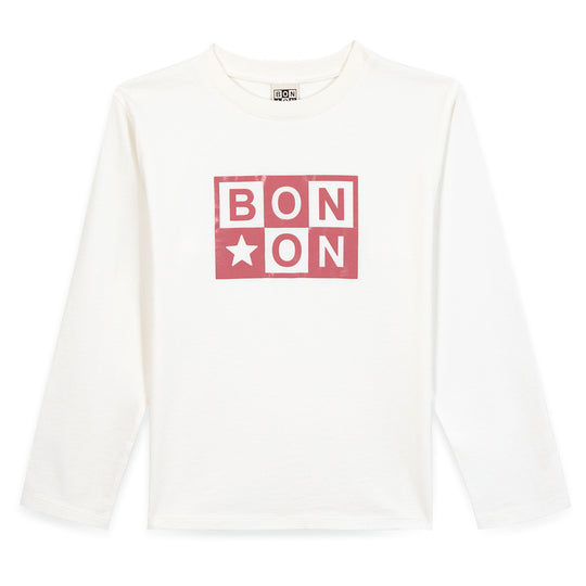 BONTON Taxo Logo T-shirt - Ecru and Rose