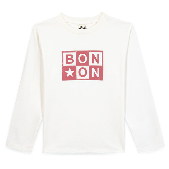 BONTON Taxo Logo T-shirt - Ecru and Rose