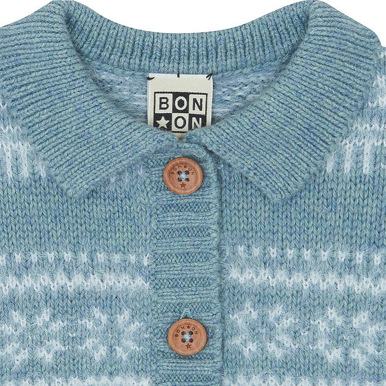 BONTON Lucien Baby Cardigan - Bleu Frost