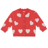 BONTON Mina Heart Baby Cardigan - Rose Faroe