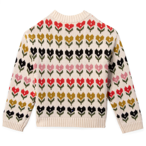BONTON Malin Cardigan - Tulip Fields