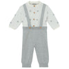 BONTON Stars Cardigan & Knit Pants Baby Set - Grey