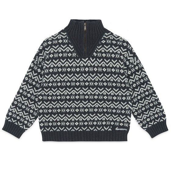 BONTON Leonard Zip Sweater - Carbone